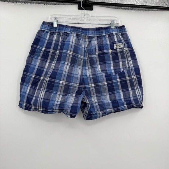 Polo ralph lauren blue plaid swim trunks xl - Picture 2 of 4